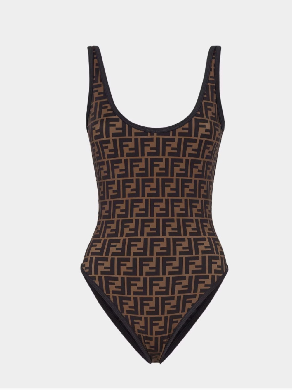 BRAND NEW NEVER WORN Fendi Brown and Black FF Logo One-Piece Swimsuit